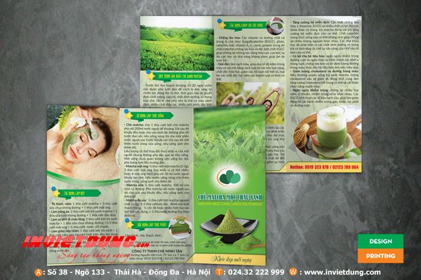Mẫu tờ rơi Bột trà xanh Matcha - In tờ rơi trà xanh matcha